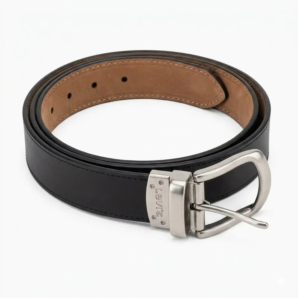 Levi’s 2-in-1 Reversible Belt Black Brown Big Tall Size 50 52 Leather 1.5”